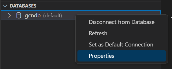 Modify a database connection properties