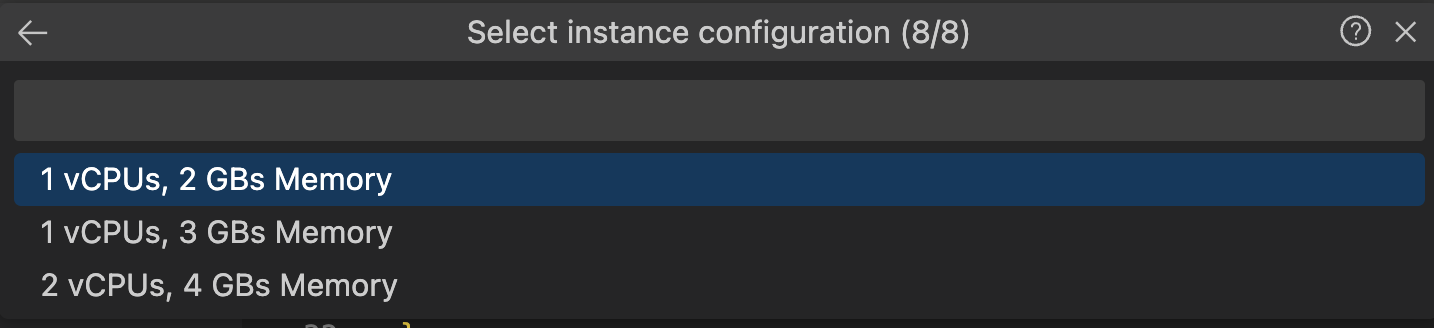 App Runner select instance configuration
