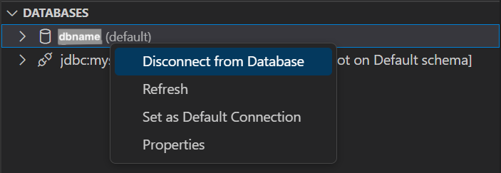 Disconnect from Database