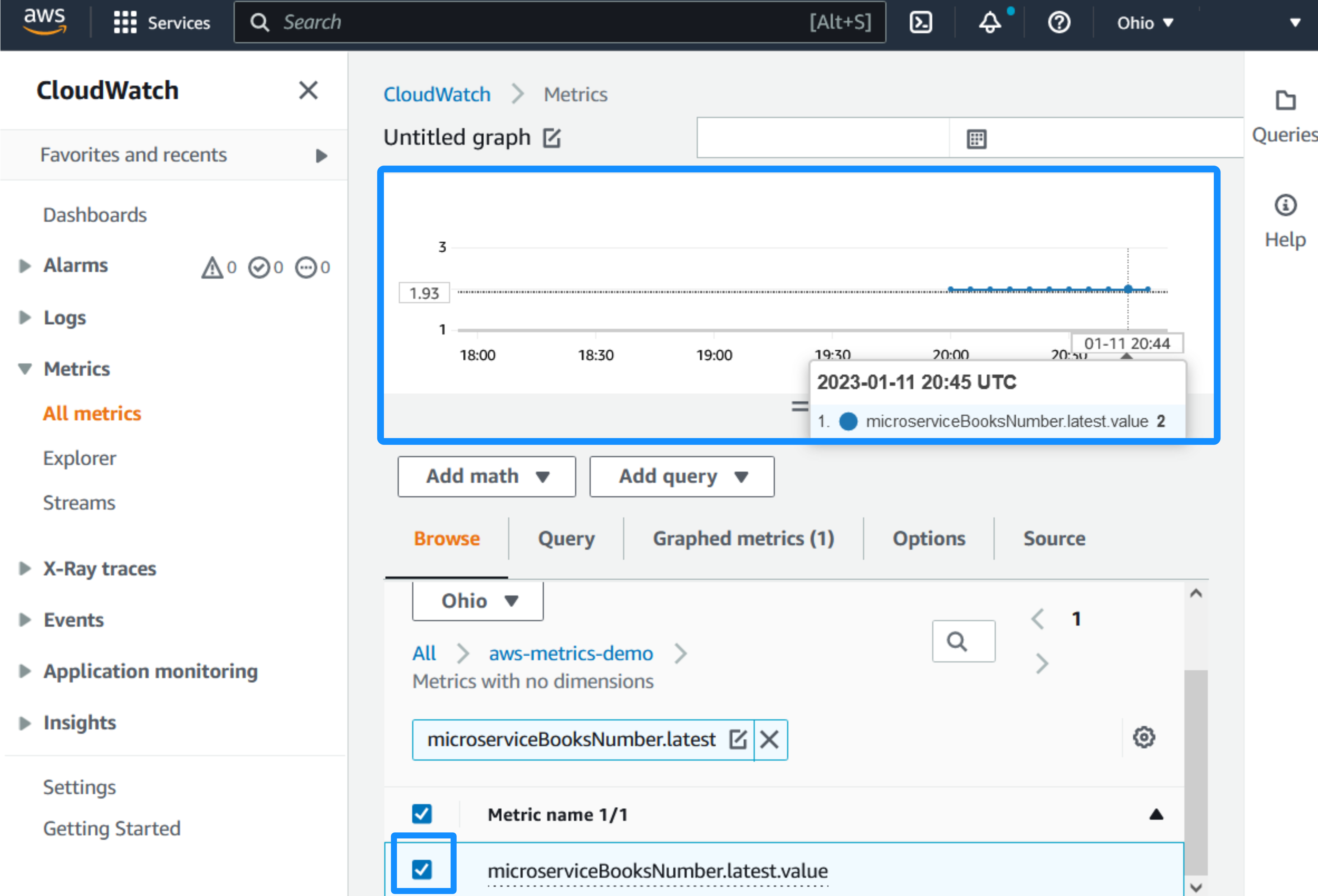 AWS Metrics Graph