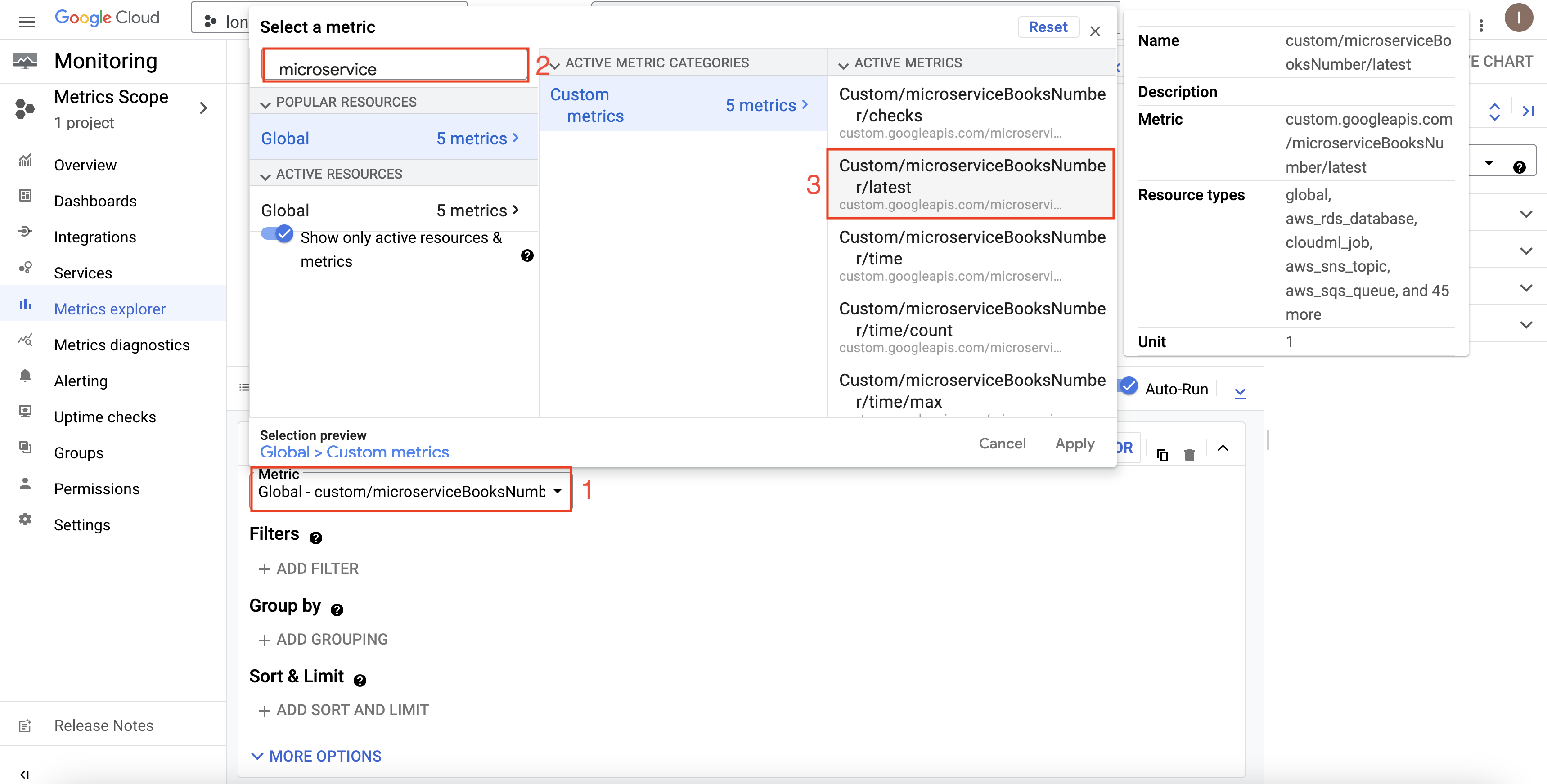 GCP Metrics Browse