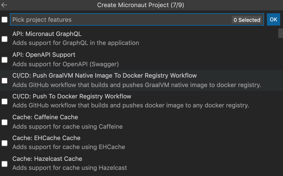 Micronaut Project Features