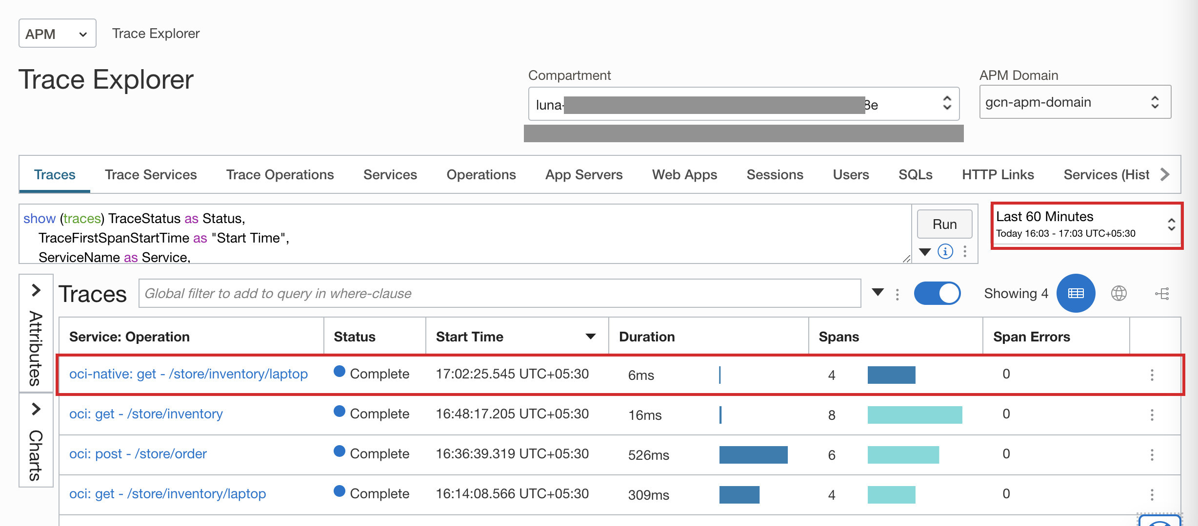 Trace Explorer Get Count Natively