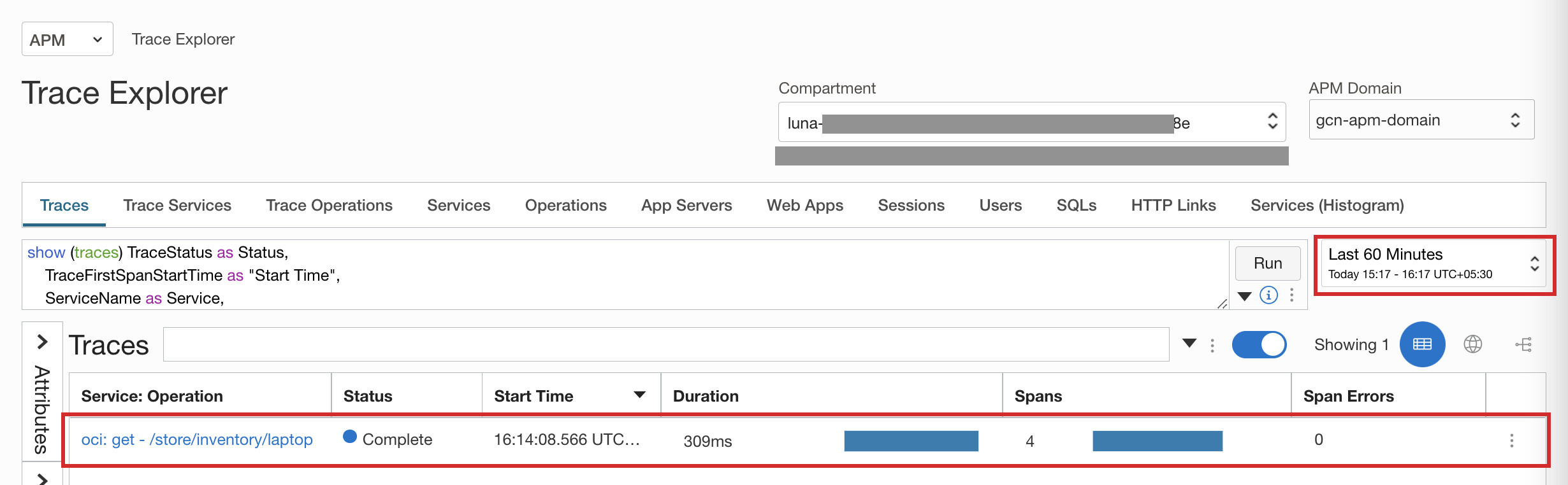 Trace Explorer Get Count